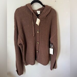 ASPEN Brown Button-Up Women's Cardigan